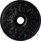 Ekena Millwork Ashley Ceiling Medallion (Fits Canopies up to 4 3/4"), 23 7/8"OD x 4"ID x 2 1/8"P, Jet Black CM23ASBLF - alternate 1